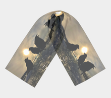 Load image into Gallery viewer, 'Ravens on Ice' Silk Long Scarf