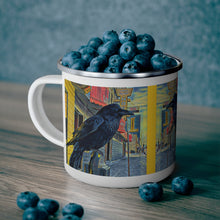Load image into Gallery viewer, 'Gold Range Raven' Enamel Camping Mug