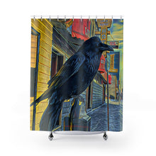 Load image into Gallery viewer, 'Gold Range Raven' Shower Curtain