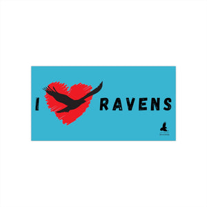 'I Love Ravens' Bumper Sticker (Blue)