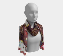 Load image into Gallery viewer, 'Swirly Bird' Silk Long Scarf