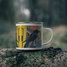 Load image into Gallery viewer, 'Gold Range Raven' Enamel Camping Mug