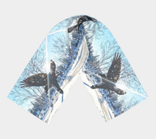 Load image into Gallery viewer, 'Snowy Raven' Silk Long Scarf