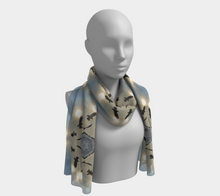 Load image into Gallery viewer, 'Icy Sky' Silk Long Scarf