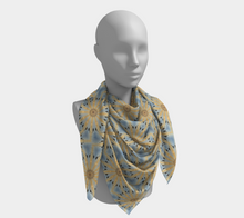 Load image into Gallery viewer, 'Sunburst Ravens' Silk Square Scarf