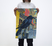 Load image into Gallery viewer, 'Gold Range Raven' Tea Towel