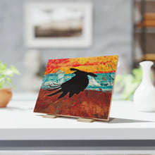 Load image into Gallery viewer, &#39;Ice Road Raven&#39; Ceramic Art Tile
