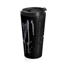 Load image into Gallery viewer, &#39;Sword and Feather&#39; Stainless Steel Travel Mug
