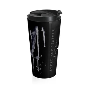 'Sword and Feather' Stainless Steel Travel Mug