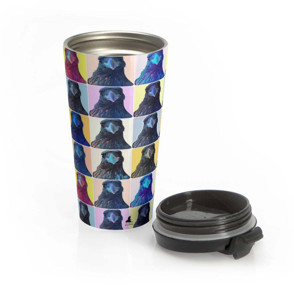 'Warhol Ravens' Stainless Steel Travel Mug