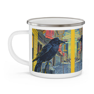 'Gold Range Raven' Enamel Camping Mug