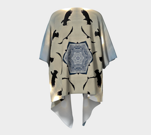 'Icy Sky' Silk Draped Kimono
