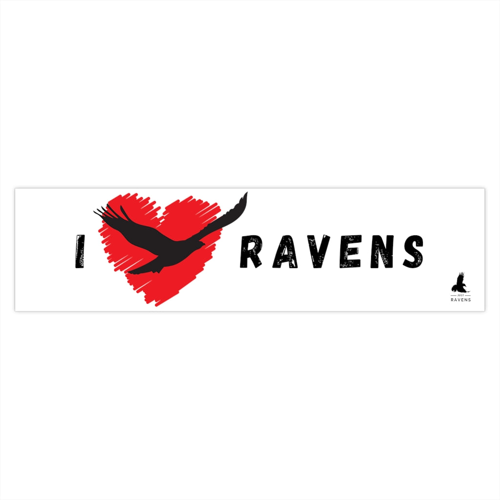 'I Love Ravens' Bumper Sticker (White)
