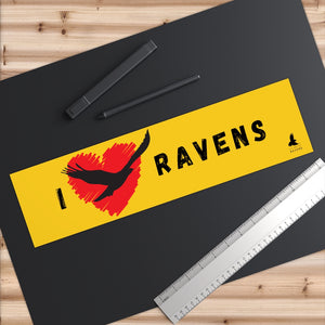 'I Love Ravens' Bumper Sticker (Yellow)