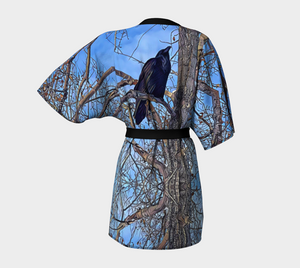 'Autumn Tree' Silk Kimono Robe