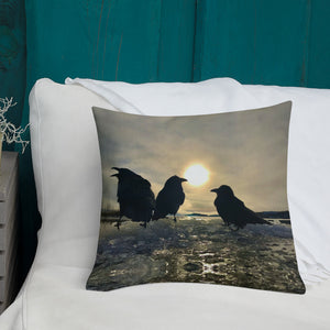 'Ravens on Ice' Throw Pillow
