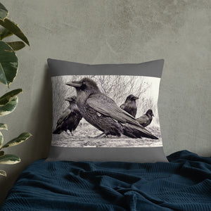 'Four Ravens' Throw Pillow