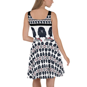 'One Hour Max' Pattern Fit & Flare Dress (Black)
