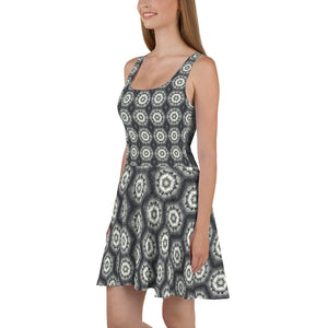 'Silver Light' pattern Fit & Flare Dress