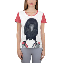 Load image into Gallery viewer, &#39;One Hour Max&#39; Women&#39;s Athletic T-shirt (Red Trim)

