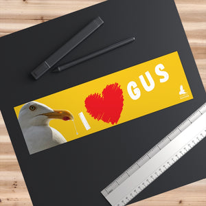 'I Love Gus' Bumper Sticker (Yellow)