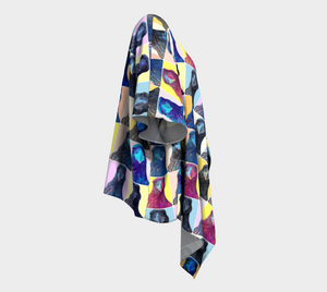'Warhol Ravens' Silk Draped Kimono