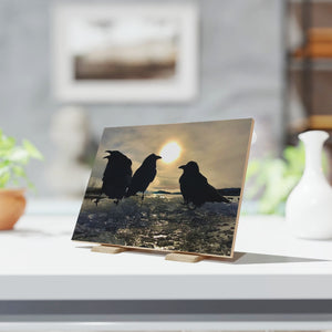 'Ravens on Ice' Ceramic Art Tile