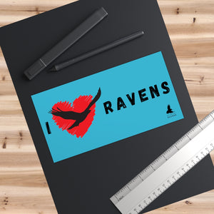 'I Love Ravens' Bumper Sticker (Blue)