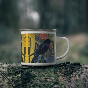 'Gold Range Raven' Enamel Camping Mug