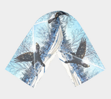 Load image into Gallery viewer, &#39;Snowy Raven&#39; Silk Long Scarf
