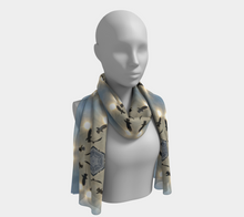 Load image into Gallery viewer, &#39;Icy Sky&#39; Silk Long Scarf
