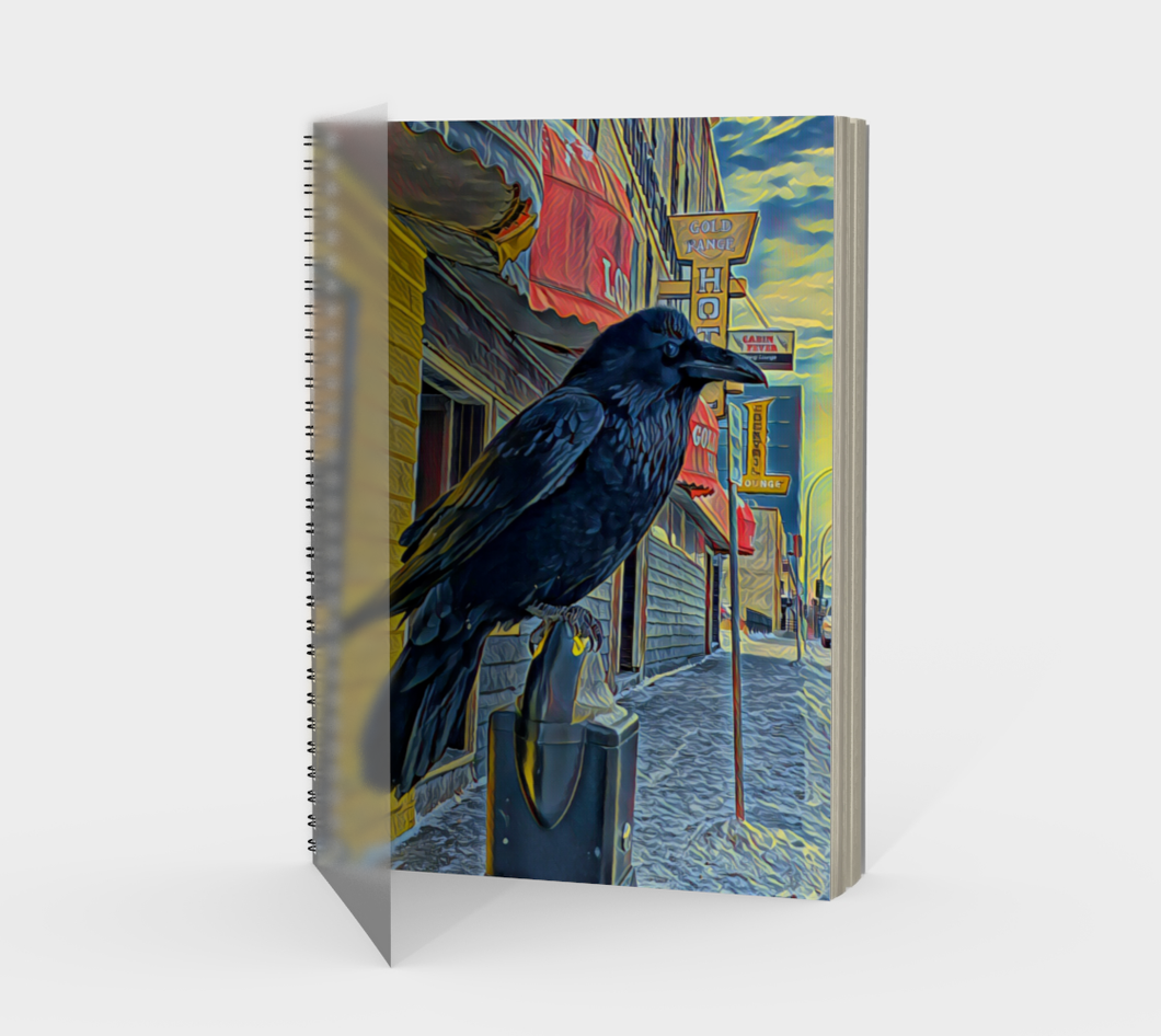 'Gold Range Raven' Spiral Notebook (With cover)