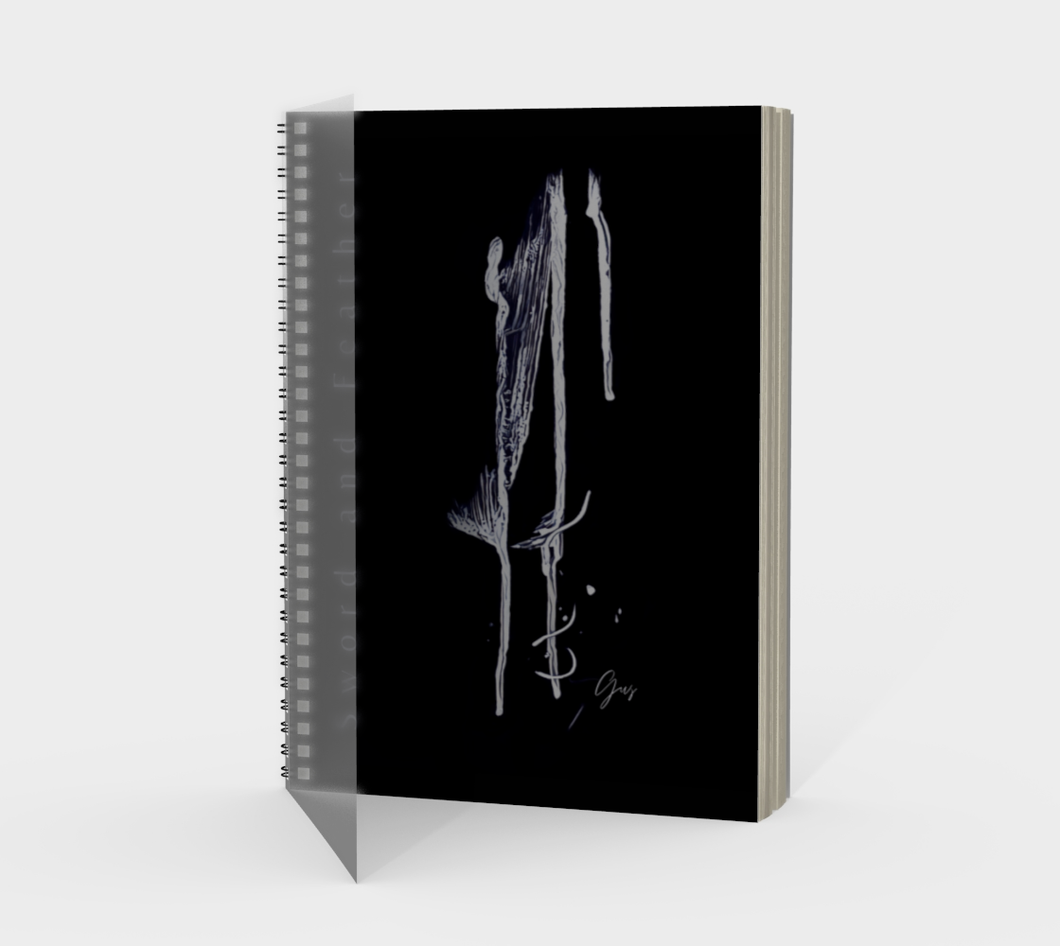 'Sword and Feather' Spiral Notebook (With Cover)