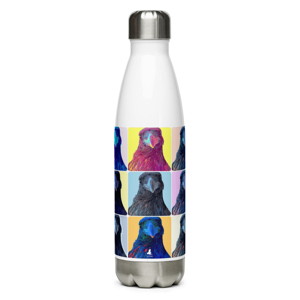 'Warhol Ravens' Stainless Steel Water Bottle